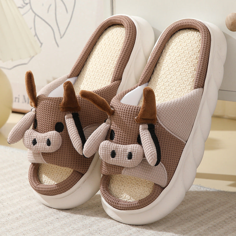 Cute Cow Frog Non-slip Slippers