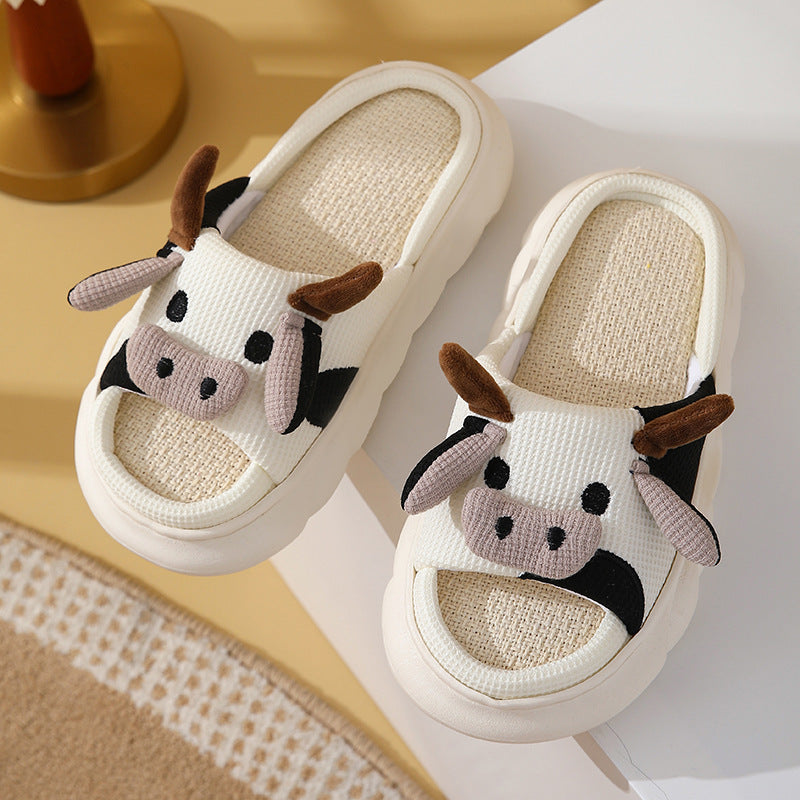 Cute Cow Frog Non-slip Slippers