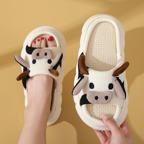 Cute Cow Frog Non-slip Slippers