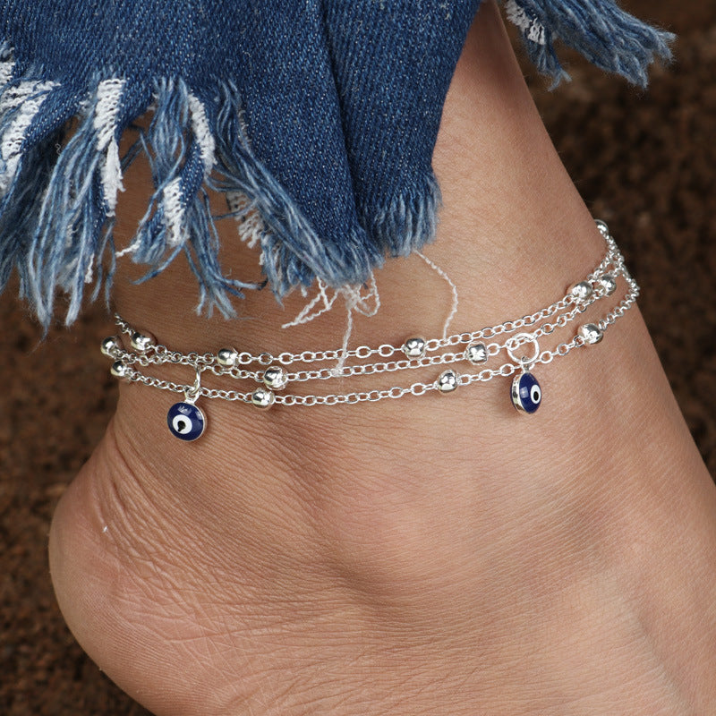 Eye Pendant Footwear Jewelry Bead Chain Anklet