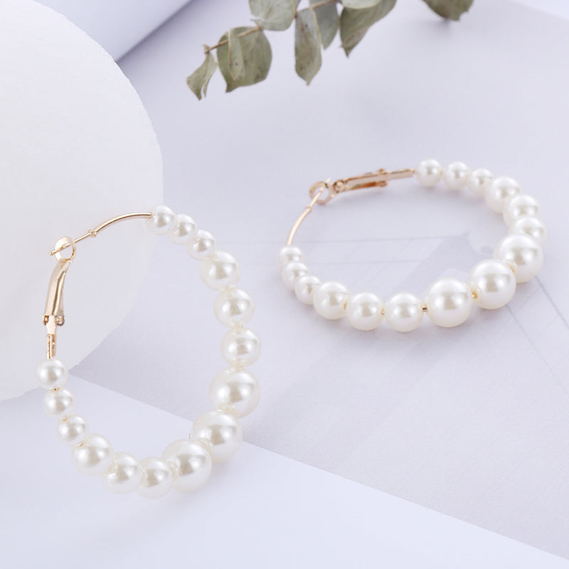 Pearl Circle Earrings