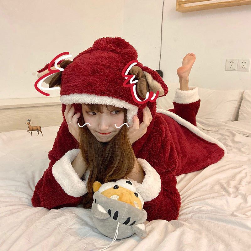 Red Velvet Christmas Pajamas Set