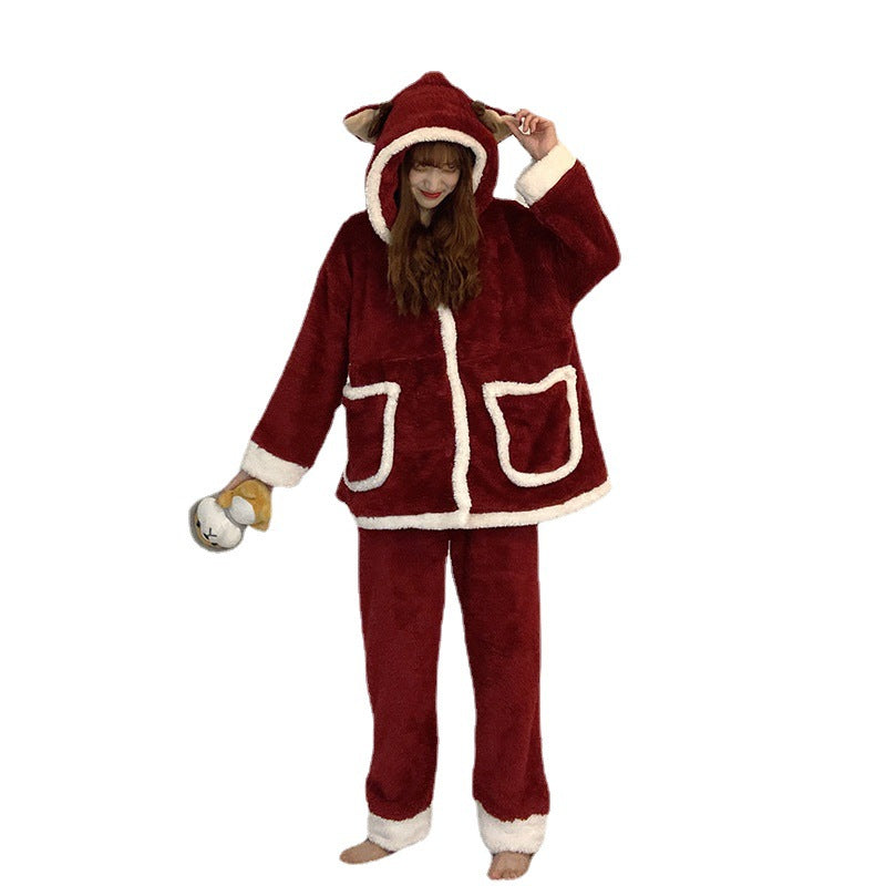 Red Velvet Christmas Pajamas Set